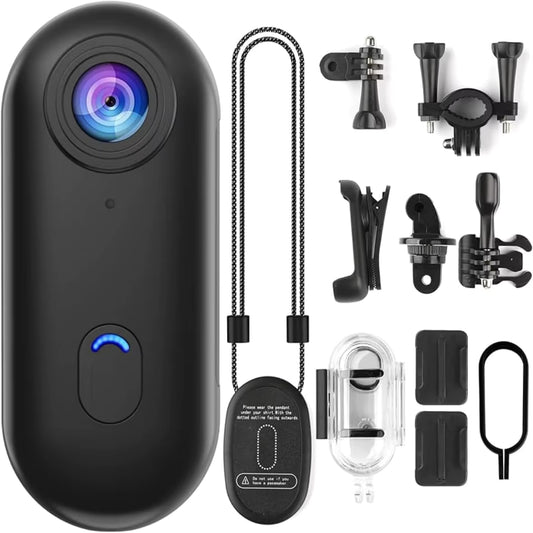 Black 4K Mini WiFi Action Camera Thumb POV Camera Portable Body Cam
